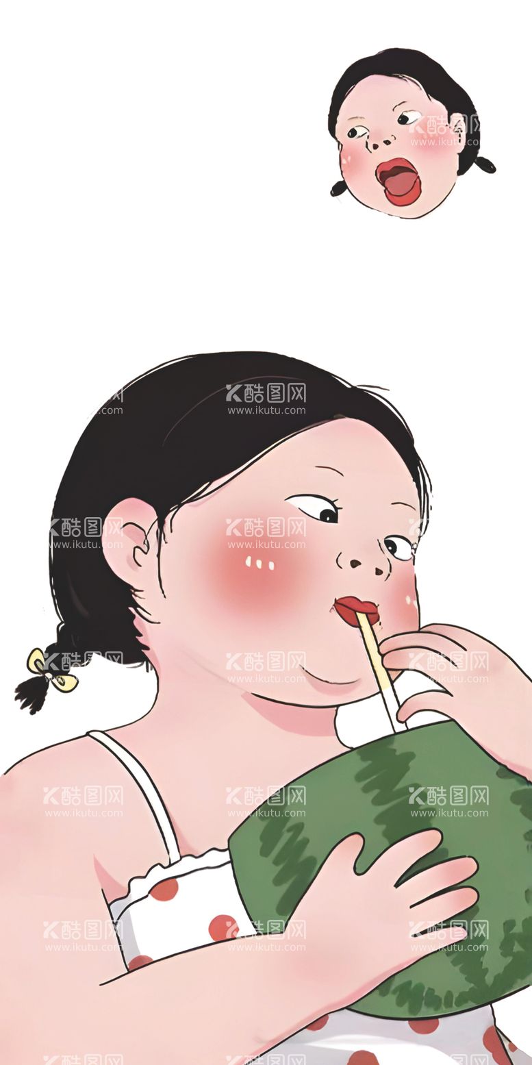 编号：26463212180621381872【酷图网】源文件下载-夏日西瓜女孩