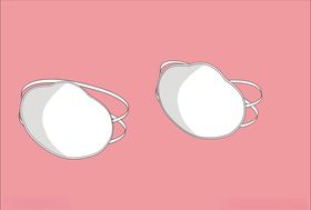 口罩线条立体图