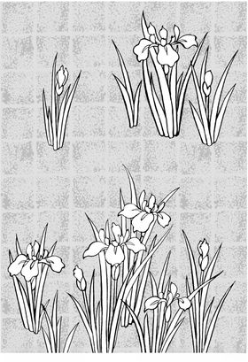 日本线描植物花卉矢量素材