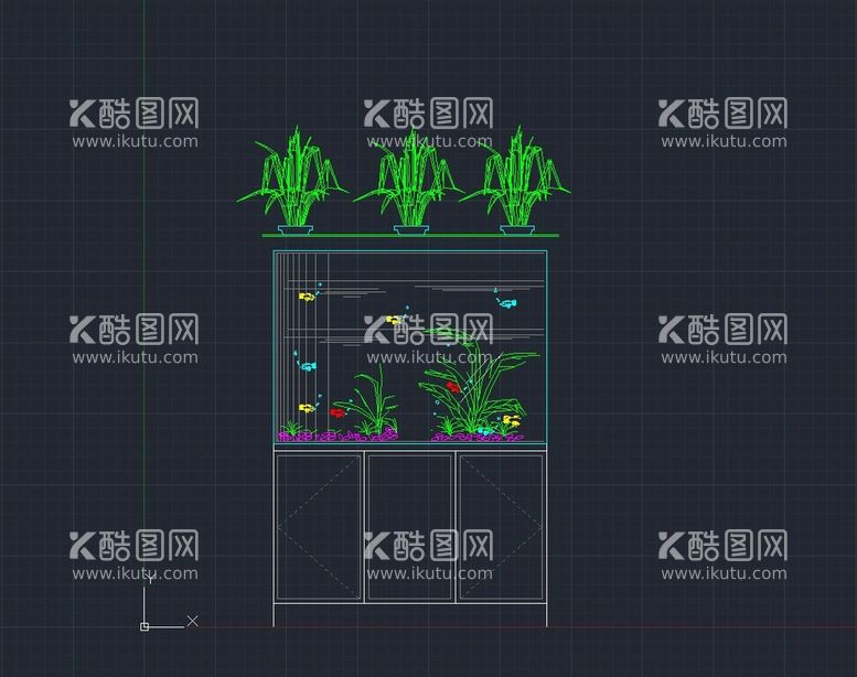 编号：52647810291701332206【酷图网】源文件下载-鱼缸立面图