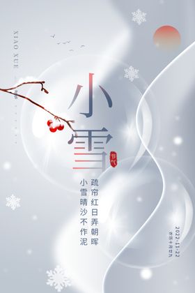 小雪古风简约海报