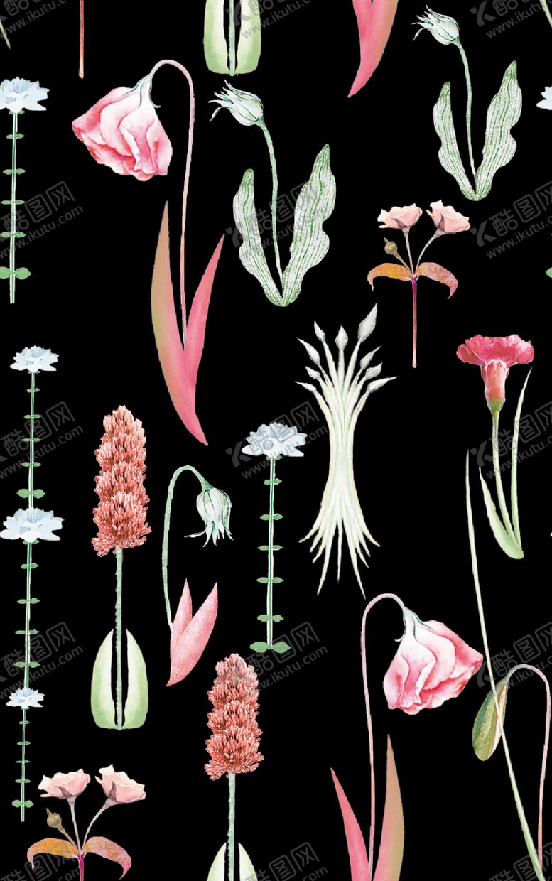 编号：83998311011358086900【酷图网】源文件下载-热带花数码印花手绘花热带