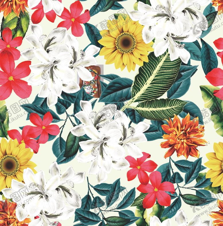 编号：46229409250411275998【酷图网】源文件下载-手绘花热带花