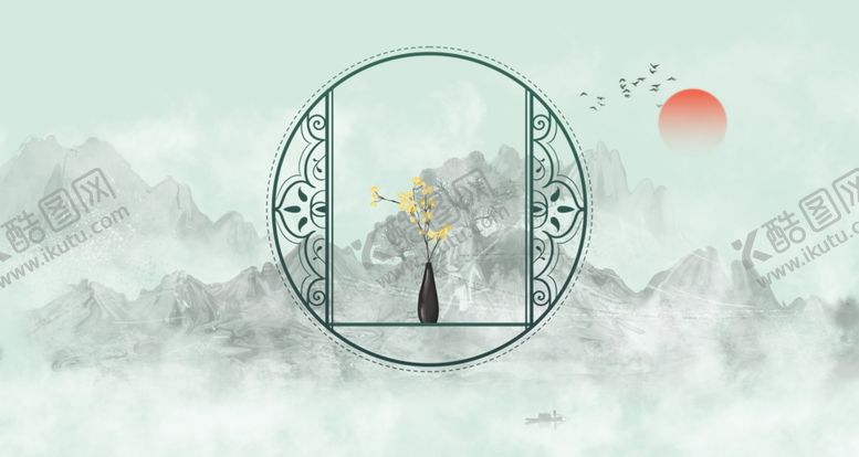 编号：36154909230750287222【酷图网】源文件下载-中国风水墨背景水彩水墨