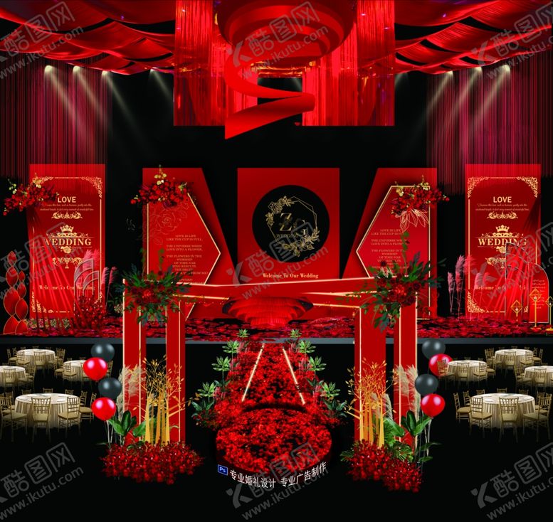 编号：62579509112342445237【酷图网】源文件下载-红色婚礼