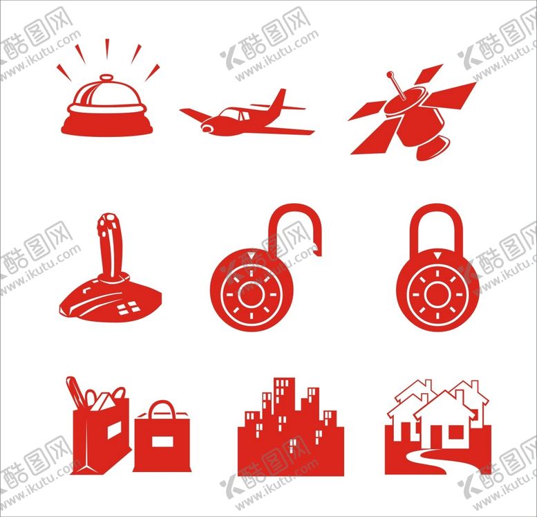 编号：15097412050806063901【酷图网】源文件下载-建筑房屋风扇飞机矢量图形