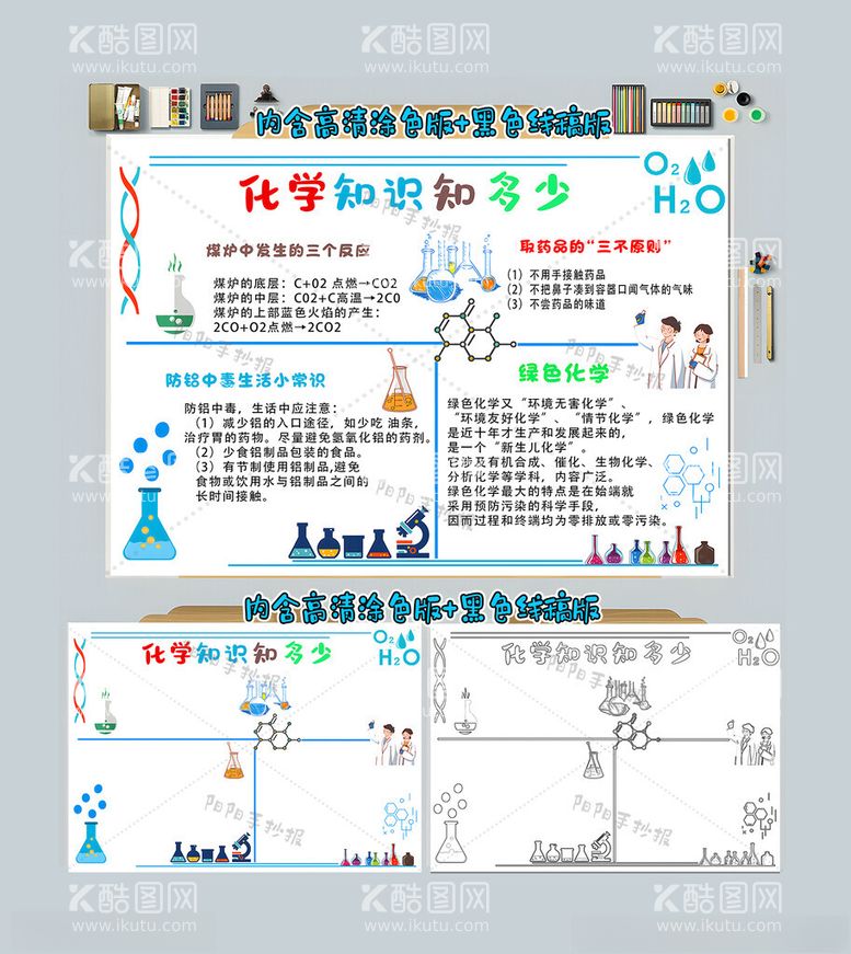 编号：81655712080013594470【酷图网】源文件下载-化学知识知多少手抄报化学小报