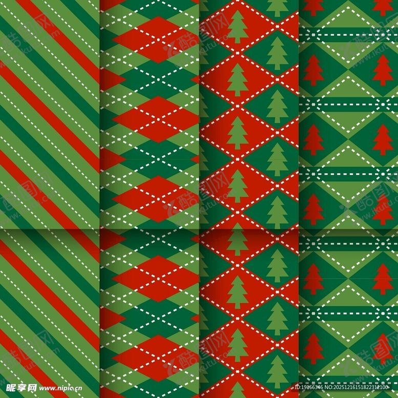 编号：62386412230103392061【酷图网】源文件下载-圣诞图案矢量图