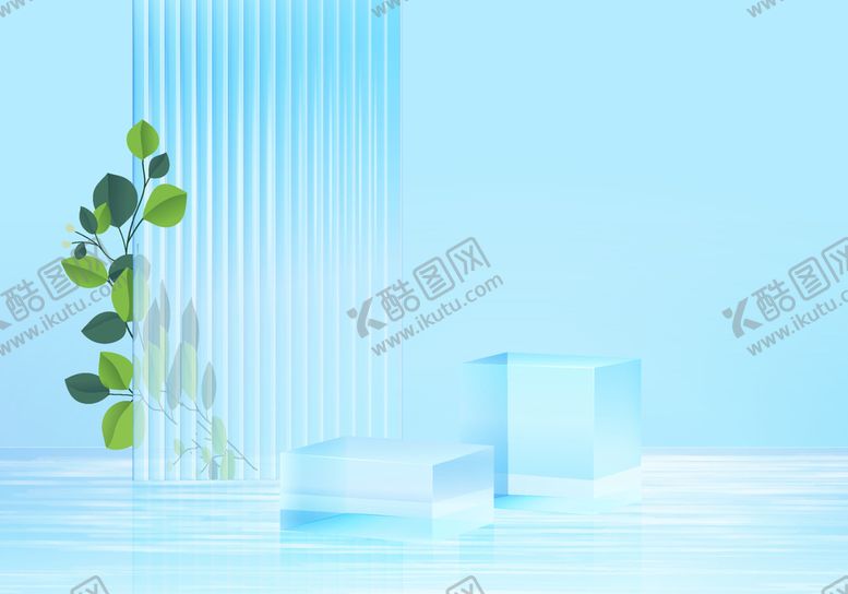 编号：18529410030525373876【酷图网】源文件下载-蓝色促销展台背景