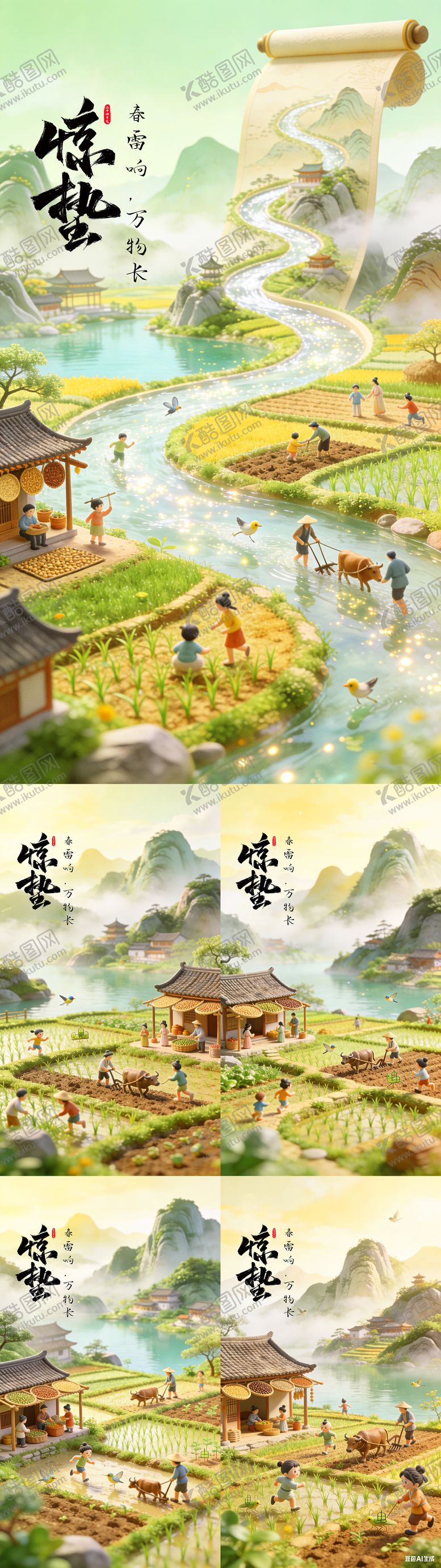 编号：48740903050216595141【酷图网】源文件下载-惊蛰节气主题系列海报