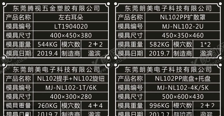 编号：36439510261318472119【酷图网】源文件下载-五金电子模具铭牌标牌