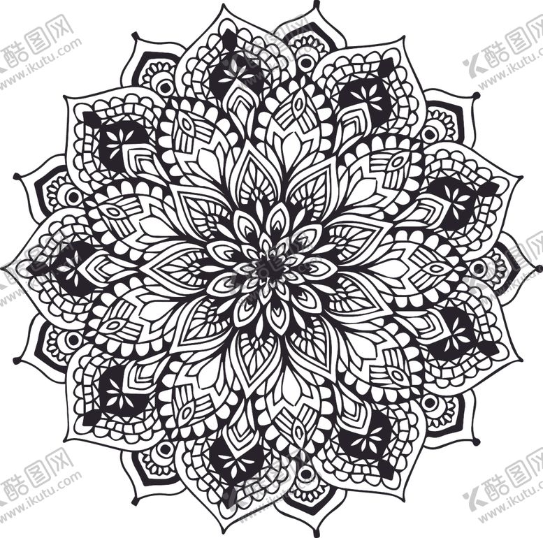 编号：45413310111241065394【酷图网】源文件下载-曼陀罗花纹