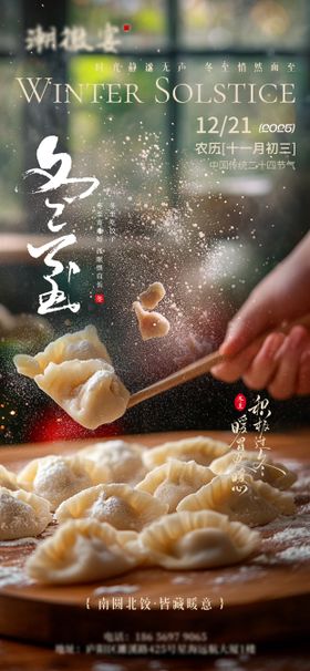 冬至节气实景饺子海报