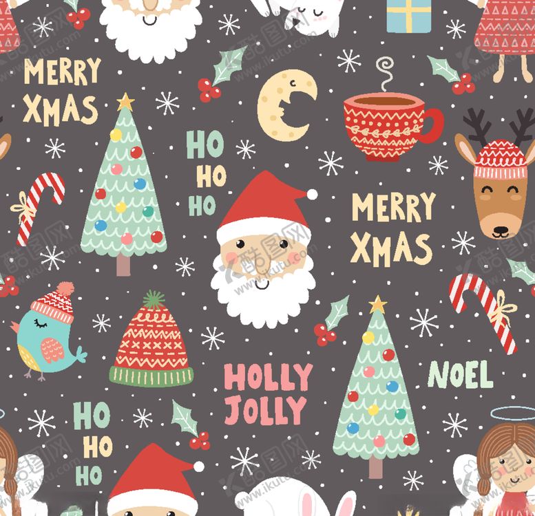 编号：95893210151055497694【酷图网】源文件下载-小清新卡通圣诞节背景