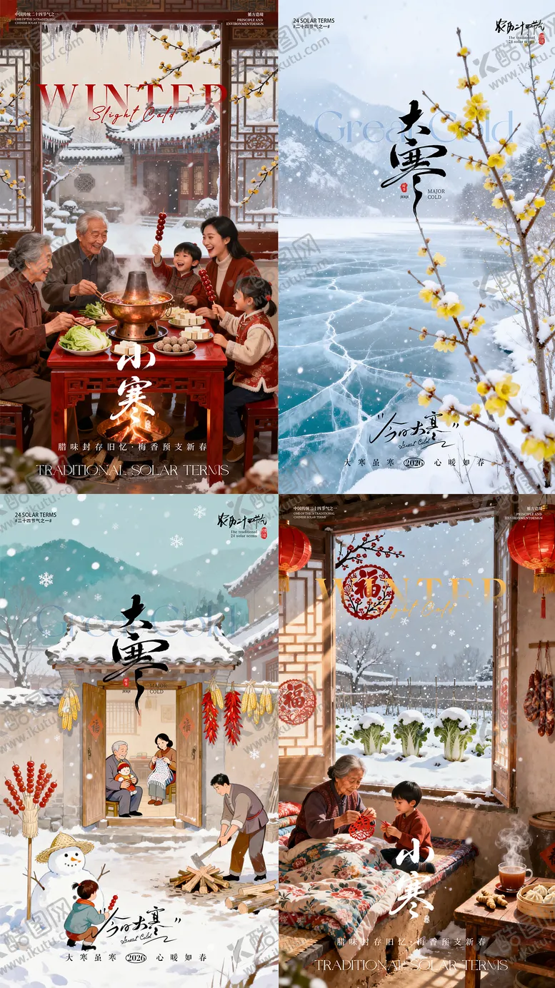 编号：54774901170202064703【酷图网】源文件下载-大寒小寒调性节气单图海报