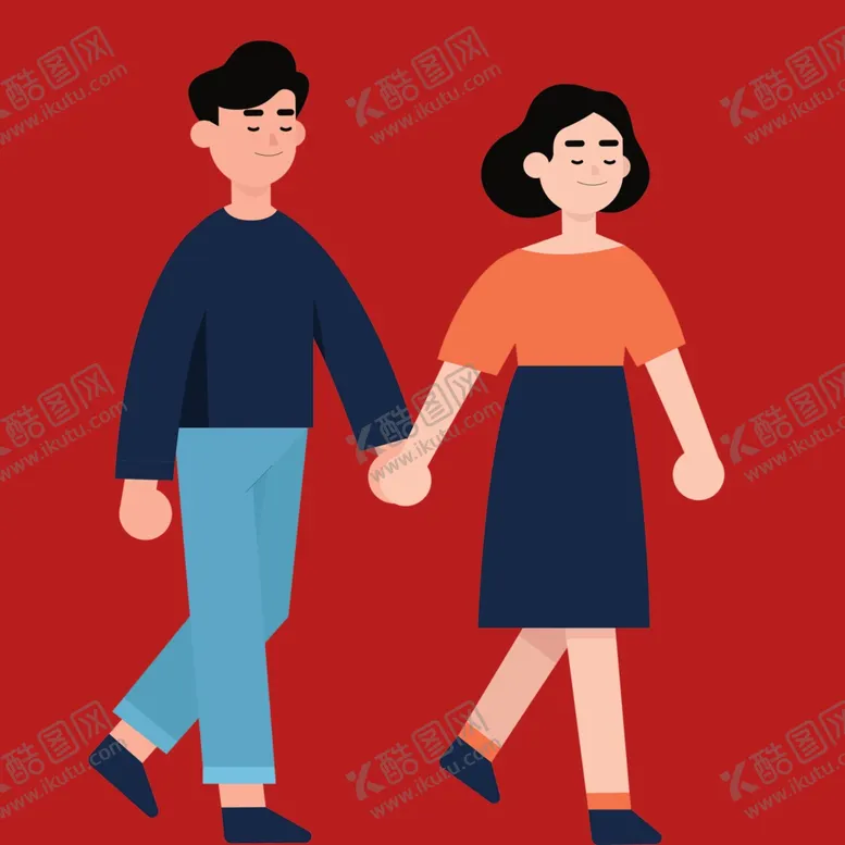 编号：44847702050323554507【酷图网】源文件下载-手绘情侣恋人