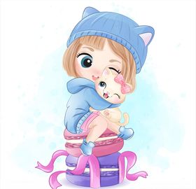 卡通小女孩
