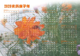 2020庚子蜜蜂与花朵日历