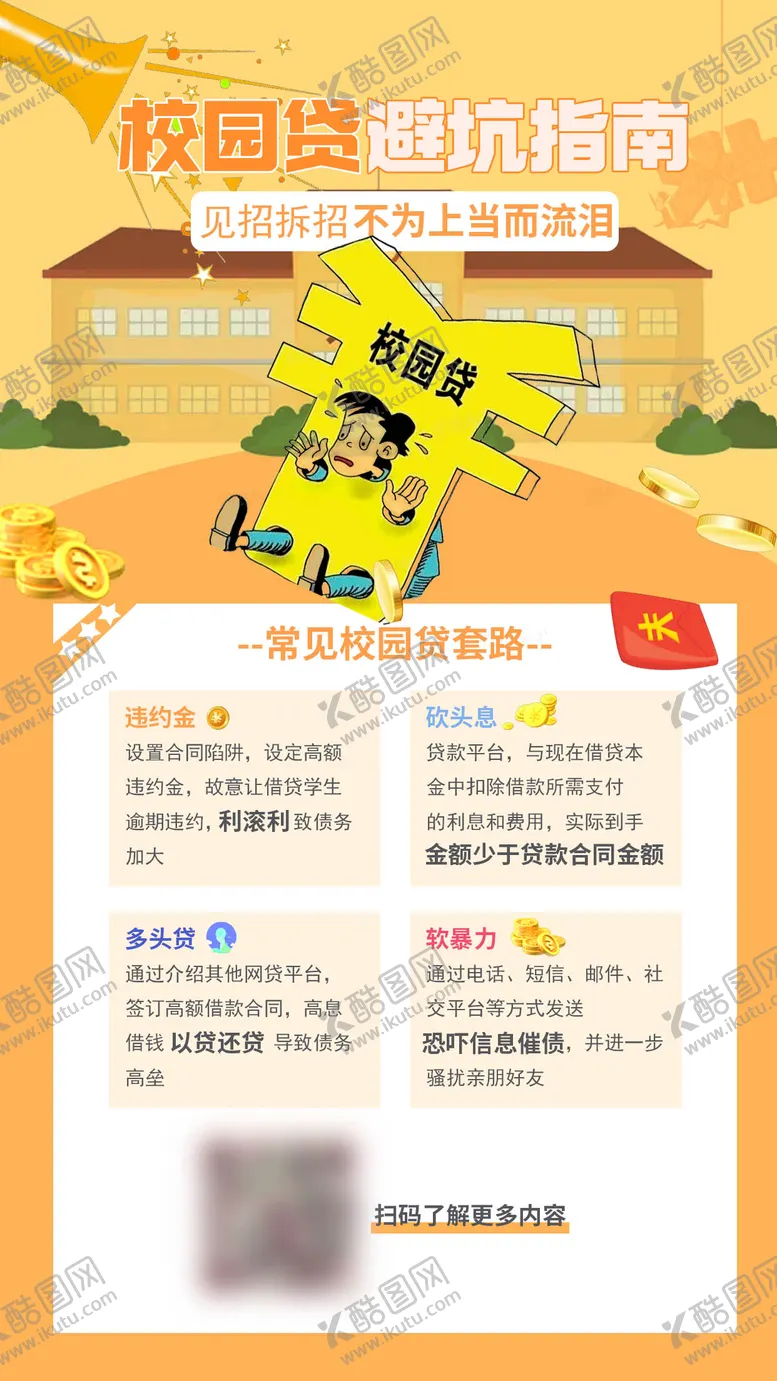 编号：92265205042234533728【酷图网】源文件下载-315校园贷防诈骗海报宣传