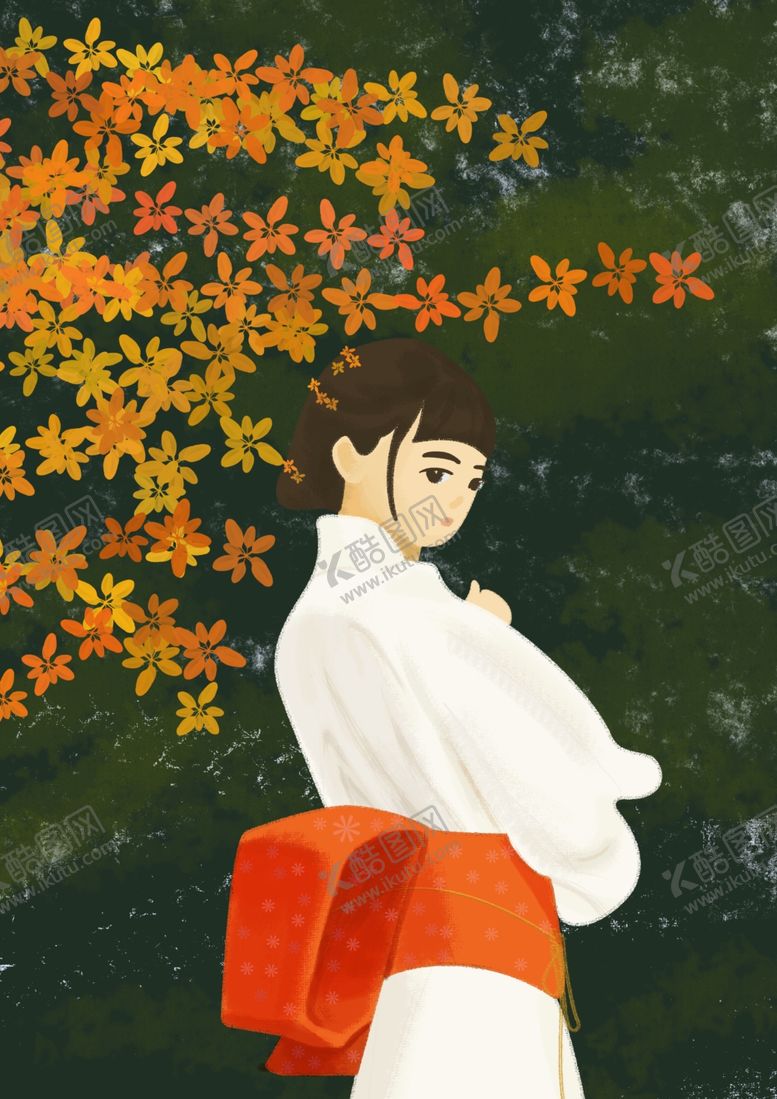 编号：78499804250914236481【酷图网】源文件下载-和服少女插画