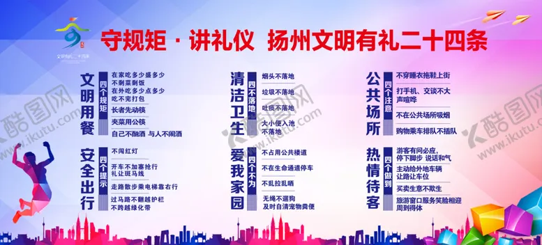 编号：24899305111849032464【酷图网】源文件下载-扬州文明有礼二十四条