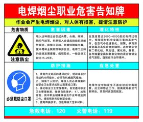 电焊烟尘告知卡