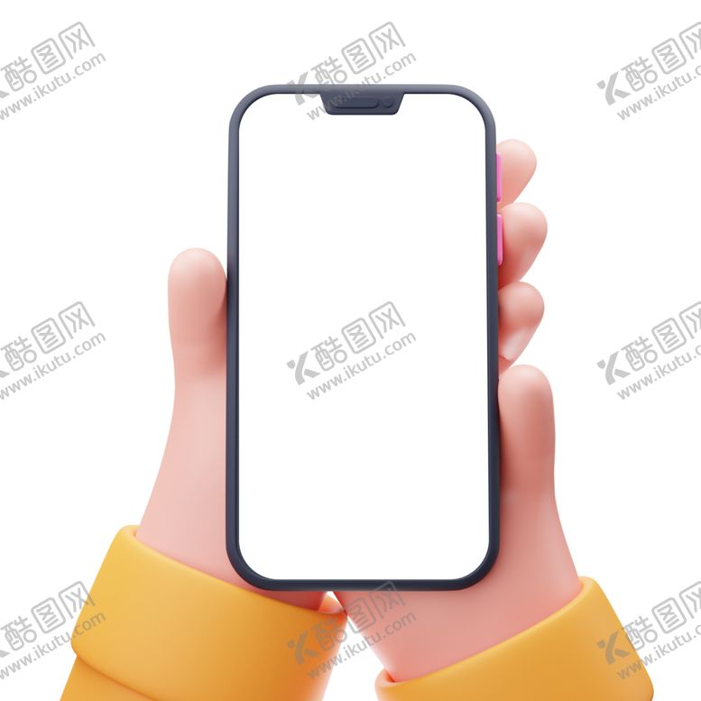 编号：10867802181115521746【酷图网】源文件下载-3D拿着手机插画