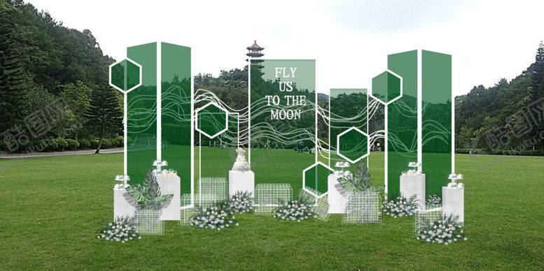 编号：60895410081347307716【酷图网】源文件下载-几何简约森系婚礼