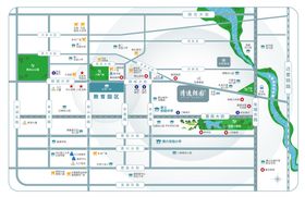 地产区位图海报域扁平化