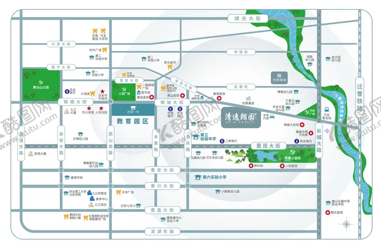 编号：91909706191427163271【酷图网】源文件下载-地产区位图海报