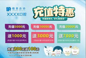 牙科权益会员卡充值礼口腔促销活动海报