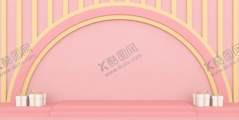 编号：42897710031954365155【酷图网】源文件下载-粉色温馨C4D立体创意背景