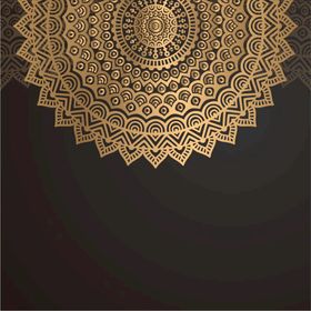 金色古典花纹背景民族风黑背景
