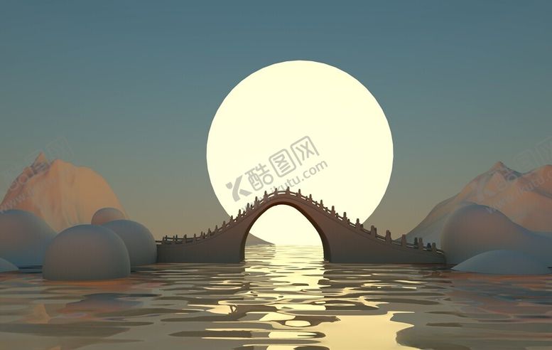 编号：94722412122333311394【酷图网】源文件下载-c4d古风桥模型素材