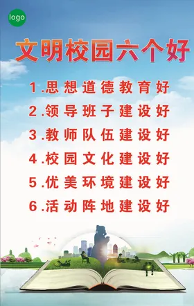 创卫生城市文明校园六个好