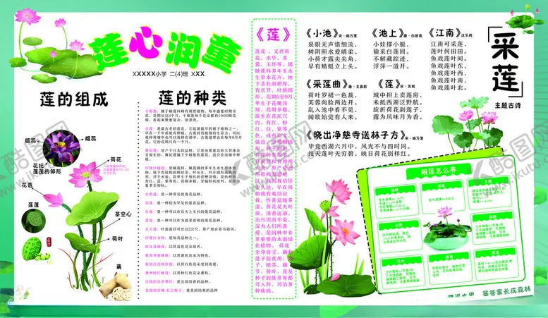 编号：20276006292237061295【酷图网】源文件下载-小学莲文化电子板报