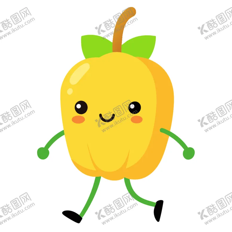 编号：26040502250635123533【酷图网】源文件下载-行走的卡通风格黄椒