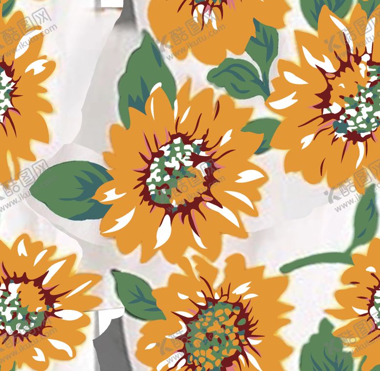 编号：89934210151539064777【酷图网】源文件下载-向日葵分色花手绘色块