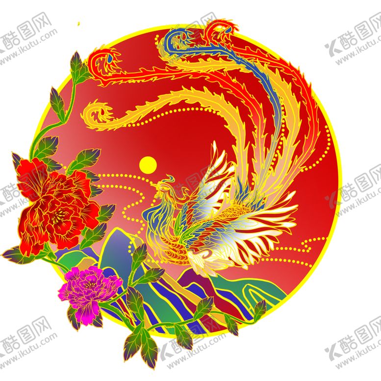 编号：67131104211859248371【酷图网】源文件下载-国潮凤凰插画