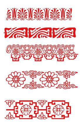 古典花纹雕中式边框中式门楣底边框