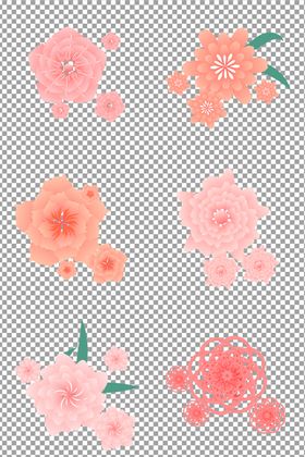 粉色手绘花朵