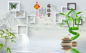 工笔花鸟背景墙装饰画