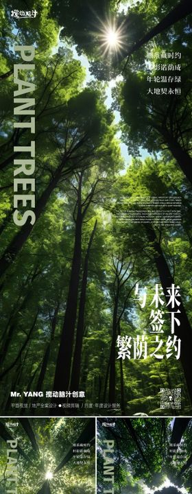 植树节系列海报林自然森林