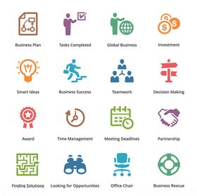 多样商务与管理图标集