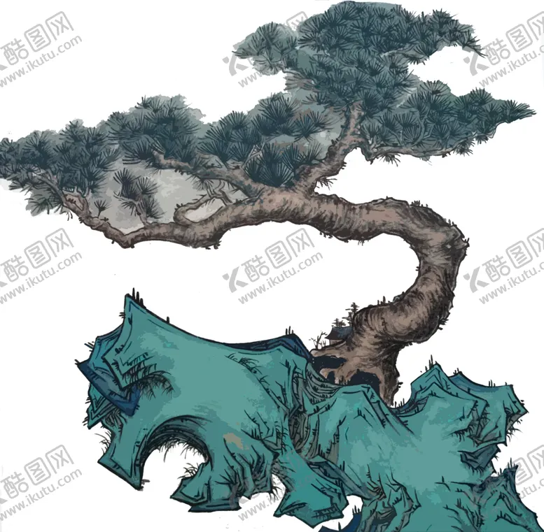 编号：87891505042130232406【酷图网】源文件下载-水墨中国风迎客松
