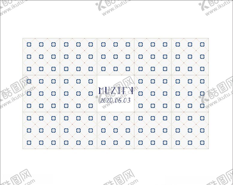 编号：59840609291210486337【酷图网】源文件下载-蓝色小花瓷砖图案