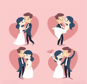 新郎新娘婚宴布景卡通可爱女孩