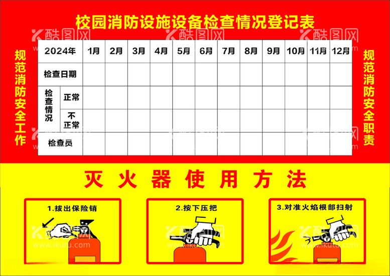 编号：62205811292322479489【酷图网】源文件下载-灭火器登记表