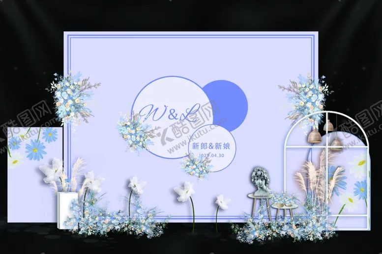 编号：23563403261503247959【酷图网】源文件下载-蓝色婚礼