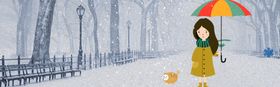 女孩撑雨伞